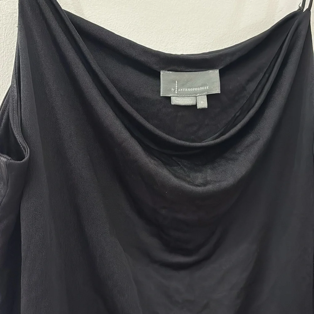 Anthropologie Black spaghetti strap tank - XL - cowl neck